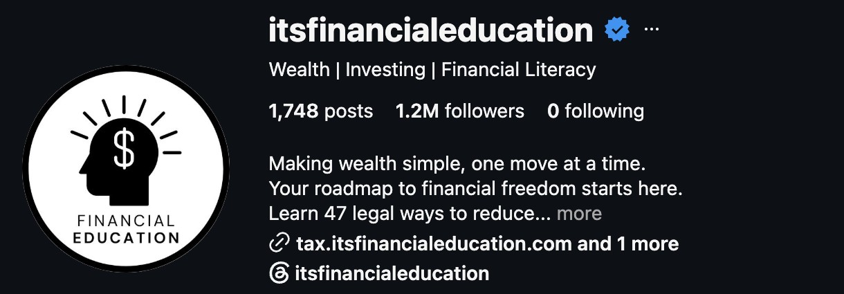 Kunal’s @itsfinancialeducation Instagram page