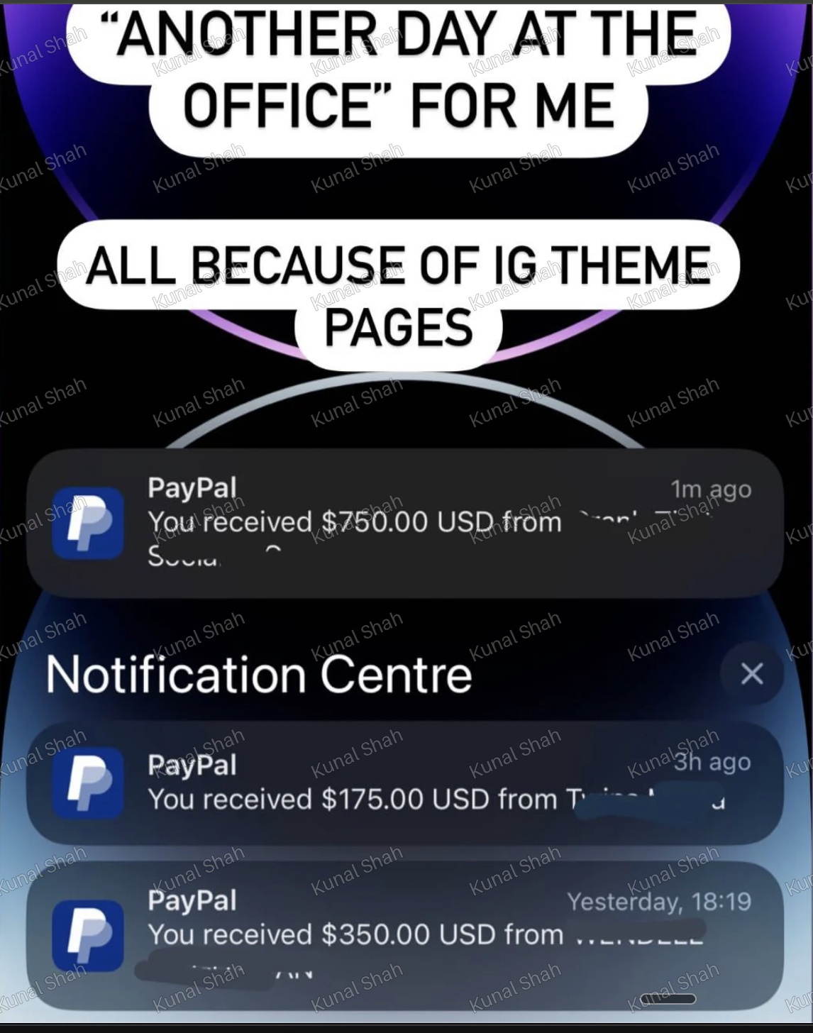 Payments from theme page promotions screenshot